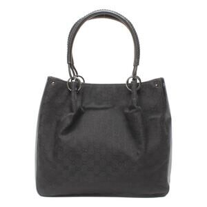 Gucci monogram bag leather canvas GG Black tote